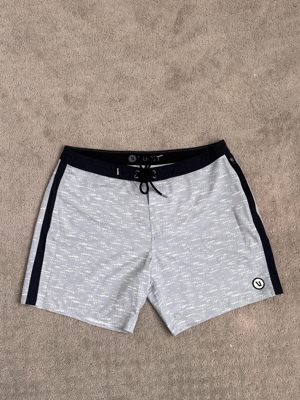 Vuori Light Gray Swim Board Shorts